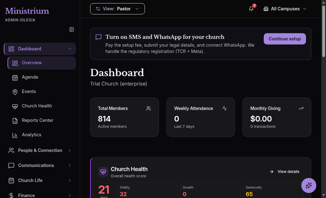 Welcome dashboard screenshot